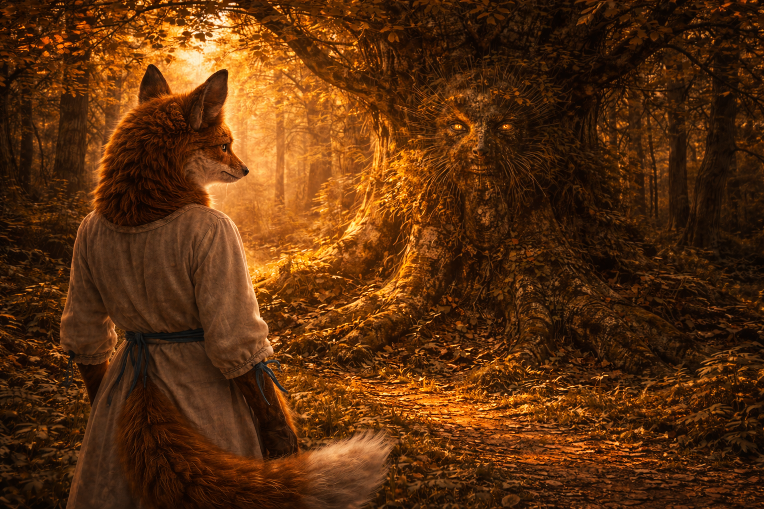 The Lisovik — forest guardian whispering from the undergrowth, not waiting for belief, operating at scale